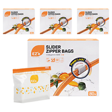 EZn이지엔 슬라이더 지퍼백, 소(S), 80개입, 4개