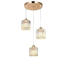 Honey Comb 簡約水晶片餐廳吊燈 BL51391, 餐廳燈飾首選，營造浪漫用餐氛圍, 金色