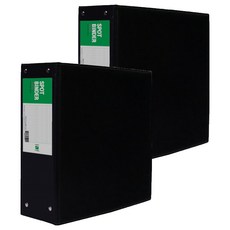 Heemang 3孔高週波梯形活頁夾 10cm, 黑色, 2個