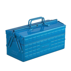 TRUSCO 短提把專業兩段式工具箱, 鋼製 鐵藍色 350x160x215mm, 1個