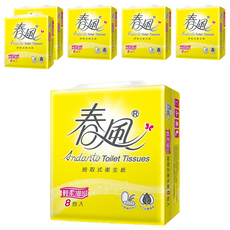 春風 輕柔細緻 抽取式衛生紙, 8包, 6袋