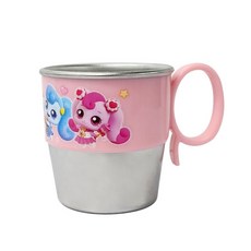 LE BARN 韓國製造兒童款甜蜜Catch!Teenieping握把不鏽鋼杯, 混合色, 1個