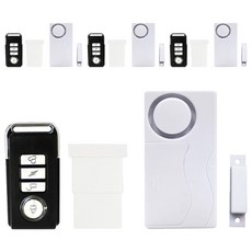 逸奇 門磁門窗防盜警報器 緊急警報器/迎賓門鈴 + 4對1遙控器 警報器 85 × 42 × 15mm 遙控器 60 x 30 x 13mm 門磁 45 x 10 x 13mm 160g 4盒 ES-33G, 1組