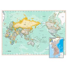 地圖工廠 覆膜世界地圖 綠色 + 全國地圖, 1個