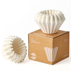 BEANPLUS 手沖波浪咖啡濾紙 白色 1-2人用 155mm, 1套, 100個