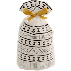 三角圖形緞帶禮物袋 25入, 白色