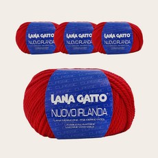 라나가또 누우보 순모 아일랜드 퓨어울 뜨개실 4p, 642 레드