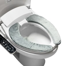 記憶泡棉超細纖維馬桶坐墊 L, 1個, 灰色