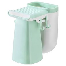 iLIFE 北歐素色磁吸式牙刷架, 免釘安裝 隱藏式永久磁, 環保材質 倒置瀝水, 薄荷綠, 1組