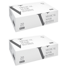 匠心 V美型口罩 L, 經典白, 20片, 2盒