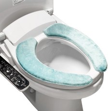 記憶泡棉極細纖維馬桶坐墊 L, 1個, 天藍色