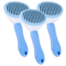 寵物除毛梳 粗針, 藍色, 3支