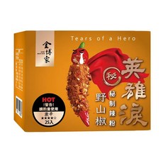 金博家 英雄淚野山椒激辣粉 25包, 25g, 1盒