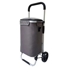 U-CART 優卡得 日式鋁製摺疊購物車 LF508MF-2A 輕便款 45 x 34 x 97cm 2.1kg, 灰色 + 黑色 + 銀色, 1個