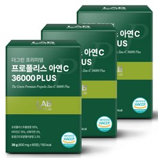 랩온랩 정품 더 그린 프리미엄 프로폴리스 아연C 36000 플러스, 60정, 3개