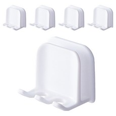 i LIFE 浴室牙刷架, 白色, 附無痕貼, 5cm*3.5cm*5cm, 1入組, 5個