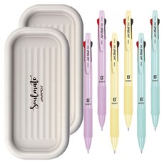 자바펜 제트3볼 비즈 베이비 볼펜 0.5mm 3종 + 소울메이트 펜트레이 랜덤발송 세트, 퍼플, 민트, 옐로우, 2세트
