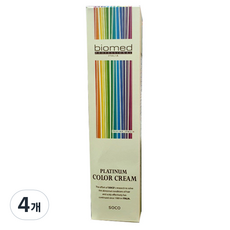 바이오메드 플래티넘 칼라크림 염모제 150g, 7 66 강한 레드, 4개