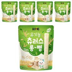 엘빈즈 유아용 유기농 츄러스 롱뻥 STEP1, ORIGINAL 오리지널, 30g, 5개