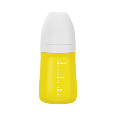 Sillymann 100%鉑金矽膠奶瓶, 柔軟觸感, 160ml, 附防塵盒, 首爾黃, 1個