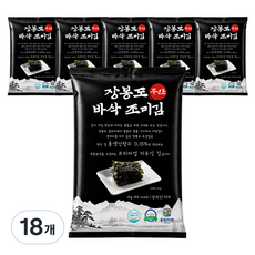 웅진자연 장봉도 무산 바삭 조미김 식탁김, 15g, 18개