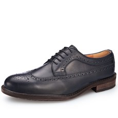 VONIN 천연소가죽 베지터블 무광 클래식 윙팁구두 IN647BK