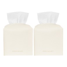 미니 가죽 티슈케이스 2p, 크림 아이보리