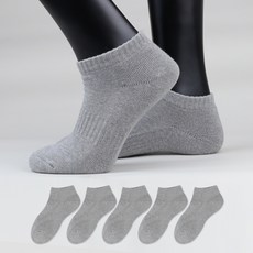 이지레그 여성용 이중바닥 스포츠 스니커즈 런닝 발목 양말, 그레이, 5개