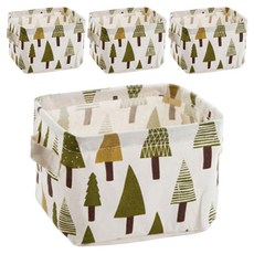 블럭마트 패브릭 바스켓, 나무, 4개