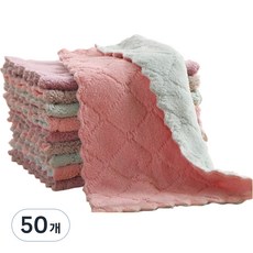 아이시 극세사 벨벳 물먹는 주방 욕실 다용도 빨아쓰는 요술행주세트, 50개