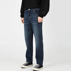 PLAYS 男性水洗彈性直筒牛仔褲