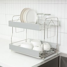 4BNK 不鏽鋼碗盤瀝水架 一體式, 銀色