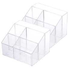 五格收納盒 16.5x14x11.5公分 PS材質, 透明, 2個