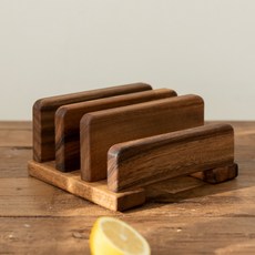 ssueim 胡桃木3格砧板架, 單一顏色, 1個