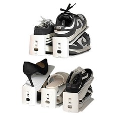 MONACO OLIVE 3段式可調雙層收納鞋架, 白色, 5個