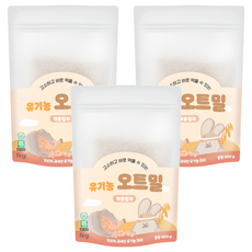 퍼기 유아용 유기농 오트밀 이유식 작은입자, 300g, 3개
