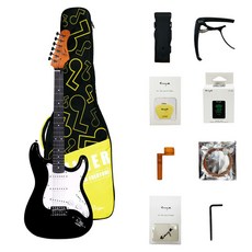 스마이거 입문용 일렉기타, 블랙, 1개, S1000