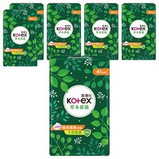 Kotex 靠得住 草本抑菌衛生棉, 41cm, 7片, 6包