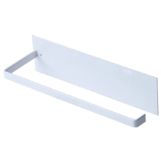 德利生活 太空鋁毛巾置物架 免打孔 帶勾帶桿, 1層, 白色