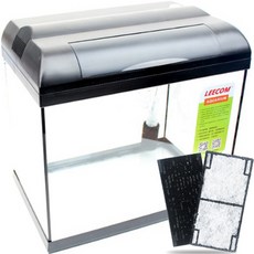 LEECOM 一體式魚缸 XP-460 + 上部過濾補充包 SC-40 2入組, 黑色(魚缸)
