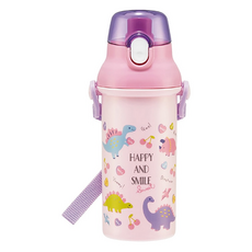 Skater 銀離子抑菌兒童直飲冷水壺, 粉紫恐龍, 480ml, 1個