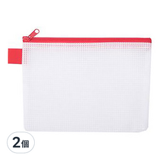 Lan CHYn 連勤牌文具 R PEVA 環保無毒夾網袋 LCM-A5 A5, 紅色, 2個