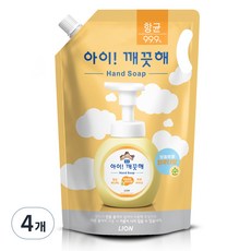 아이깨끗해 순 핸드워시 파우더향 리필용, 1.8L, 4개