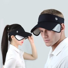 lupeo 鬆緊帶滑動遮陽高爾夫網球帽, 黑色, 1個