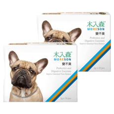 MORESON 木入森 犬寶變不臭 益生菌 Set, 幫助腸道蠕動 60億益生菌 減少排便異味 改善軟便/乾硬便, 30包, 60g, 2盒