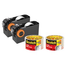 3M Scotch 多用途膠帶補充包 12mm x 20m 508 4入 + 膠台組, 黑色 + 橘色, 2套