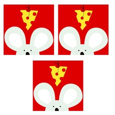 DIY兒童數字油畫套裝 油畫布 松木框, 老鼠, 3個