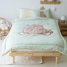 lolbaby 孩童莫代爾四季被+枕芯+枕套組, 蜂蜜熊款