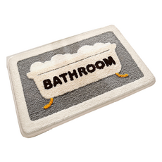 北歐絨毛地墊 防滑吸水腳墊 柔軟舒適 可愛浴缸造型, 浴室 Bathroom, 61 x 39.5cm