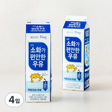 건국유업 소화가 편안한 우유, 900ml, 4입